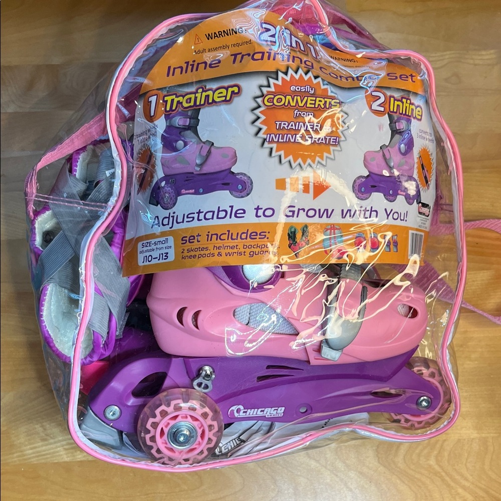 chic Pink & Purple Convertible Kids Inline Trainer Skates
